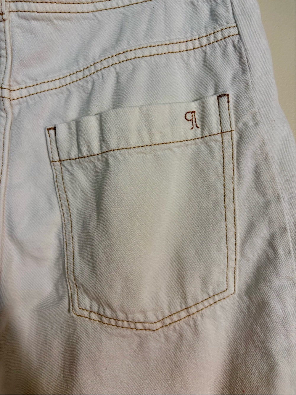 Pilcro Cream Long Bermuda Shorts - Picture 6 of 8
